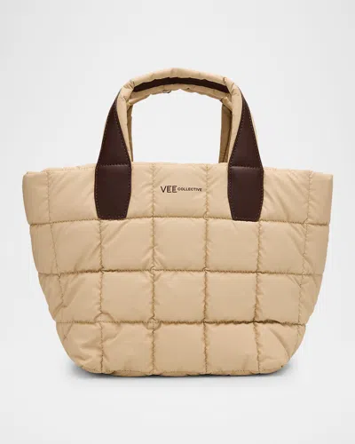 Veecollective Porter Small Recycled Quilted Tote Bag In Yellow