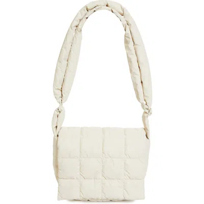 Veecollective Porter Water Repellent Quilted Messenger Crossbody Bag In Neutral