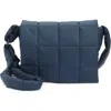 Veecollective Porter Water Repellent Quilted Messenger Crossbody Bag In Deep Sea