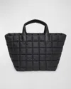 Veecollective Porter Weekender Quilted Tote Bag In Matt Black