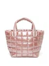 Veecollective Porter Small Metallic Quilted Tote Bag In Pink