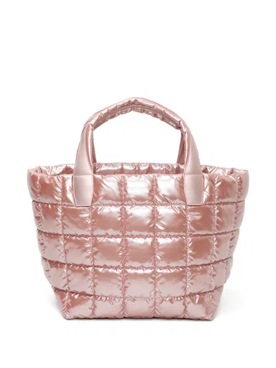 Veecollective Quilted Metallic-effect Tote Bag In Pink