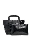 Veecollective Medium Porter Water Repellent Quilted Recycled Nylon Tote In Black