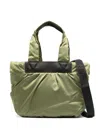 Veecollective Small Caba Logo-strap Tote Bag In Green