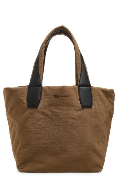 Veecollective Small Essence Canvas Tote In Brown