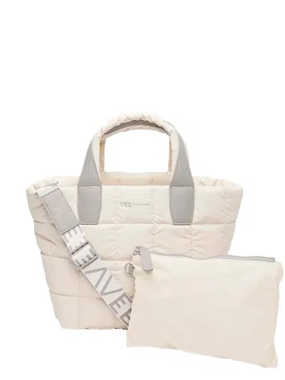 Veecollective Small Porter Quilted Logo-strap Tote Bag In Pink