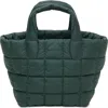 Veecollective Small Porter Quilted Recycled Nylon Tote In Green