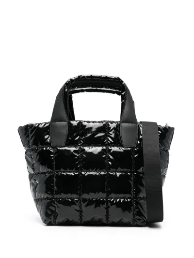 Veecollective Small Porter Tote Bag In Black Vinyl Blk