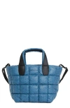 Veecollective Small Porter Quilted Tote Bag In Denim
