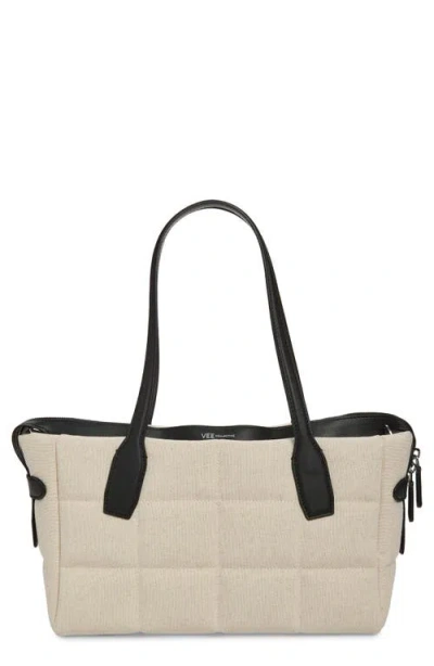 Veecollective Small Tela Quilted Tote In Nude