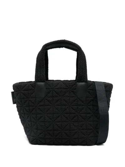 Veecollective Small Vee Sherpa Tote Bag In Black