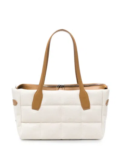 Veecollective Tela Quilted Shoulder Bag In White