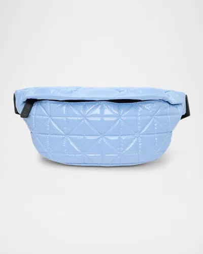 Veecollective Vee Quilted Vinyl Belt Bag In Blue