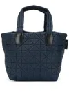 Veecollective Small Vee Water Resistant Quilted Recycled Nylon Tote In Midnight Blue