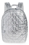 Veecollective Vee Water Repellent Quilted Nylon Backpack In Chrome Metallic