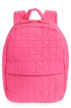 Veecollective Vee Water Repellent Quilted Nylon Backpack In Neon Pink