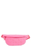 Veecollective Vee Water Repellent Quilted Nylon Belt Bag In Neon Pink