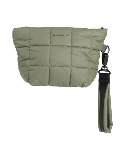 Veecollective Woman Handbag Military Green Size - Recycled Nylon, Leather