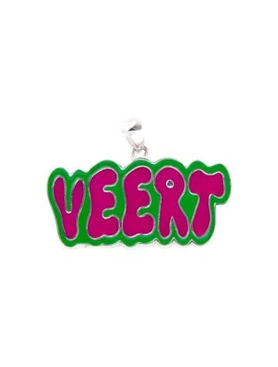 Pre-owned Veert Enamel Retro Logo Pendant In Multi