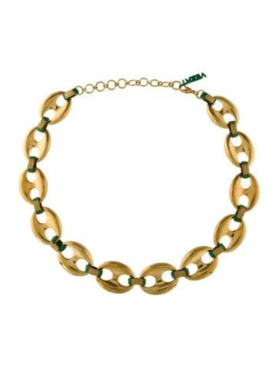 Pre-owned Veert Macro 3d Logo Necklace, 20" In Green