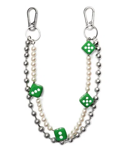 Veert Pearl-dice Wallet Chain In Gold