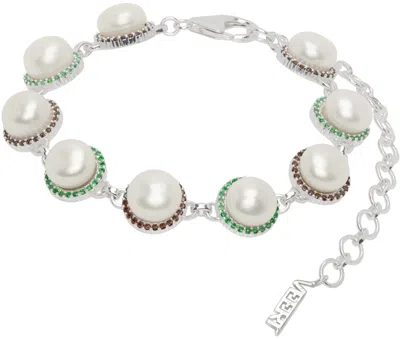 Veert Silver 'the Royal' Bracelet In Silver/pearl