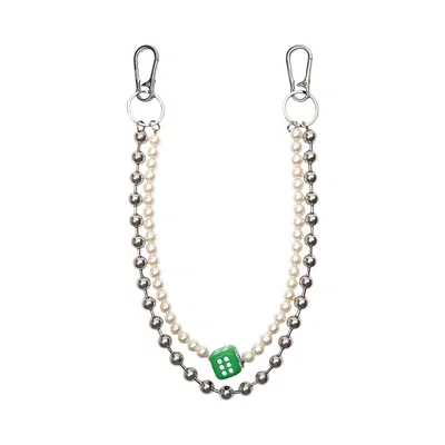 Pre-owned Veert The Ball Pear Dice Wallet Chain 'silver' | Men's Size Onesize