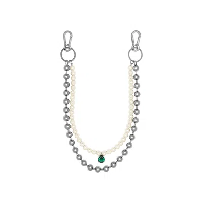 Pre-owned Veert The Ball Pearl Key Chain 'silver' | Men's Size Onesize