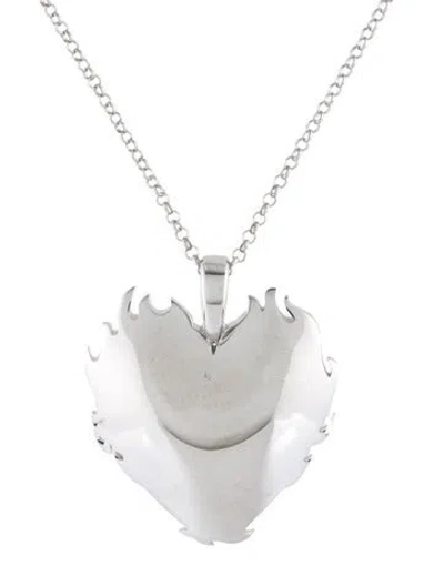 Pre-owned Veert The Flame Heart Pendant Necklace, 19.25" In Multi