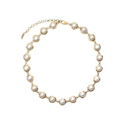 Pre-owned Veert The Pearl Circle Necklace 'yellow Gold' | Men's Size Onesize