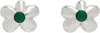 Veert White Gold 'the Green Flower' Earrings In White Gold