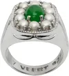 Veert The Royal Signet Ring In White Gold/green
