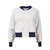 Veeva Women's Blue / White Brae Bomber In Gray