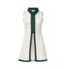 Veeva Women's White / Green Birdie Dress - Ivory And Green In Neutral