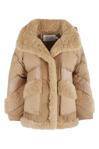 Vegancode Caramel Puffer Coat With Hood In Brown
