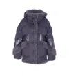 Vegancode Quilted Faux-fur Trim Coat In Blue
