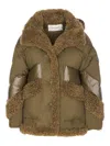 Vegancode Faux-fur Detail Padded Coat In Brown