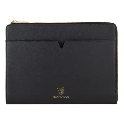 Veganologie Black Eden Apple Leather Sleeve In Onyx - Large