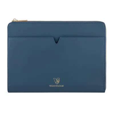Veganologie Blue Eden Apple Leather Sleeve In Indigo - Large