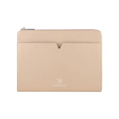Veganologie Neutrals Eden Apple Leather Sleeve In Almond - Small In Brown