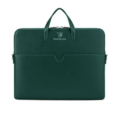 Veganologie Green Saturn Laptop Bag In  For Upto Sixteen Inches