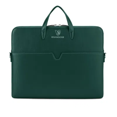 Veganologie Green Saturn Laptop Bag In  For Upto Thirteen Inches