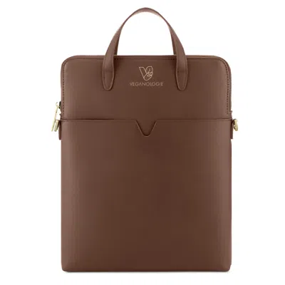 Veganologie Men's Brown Jupiter Laptop Bag In Chocolate - Sixteen Inches - Made From Bamboo Stems