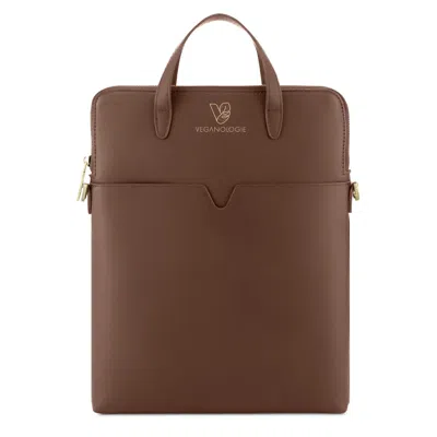 Veganologie Men's Brown Jupiter Laptop Bag In Chocolate- Thirteen Inches- Made From Bamboo Stems