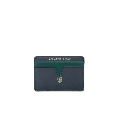 Veganologie Women's Black Cider Apple Leather Cardholder In Onyx