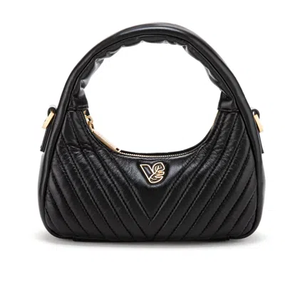 Veganologie Women's Black Nova Evening Bag With Gold Hardware