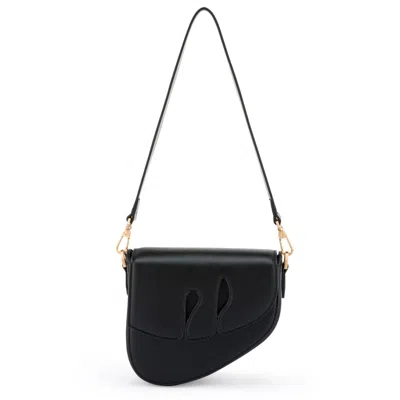 Veganologie Women's Black Pebble Shoulder Bag In Onyx