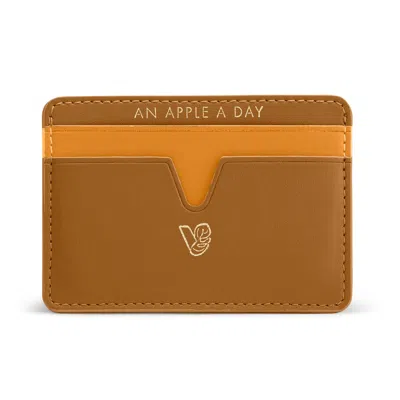 Veganologie Women's Brown Cider Apple Leather Cardholder In Ginger