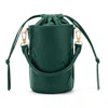 Veganologie Women's Bucket Bag In Green Made With Two Bamboo Stems