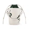 Veganologie Women's Bucket Bag In White Made With Two Bamboo Stems